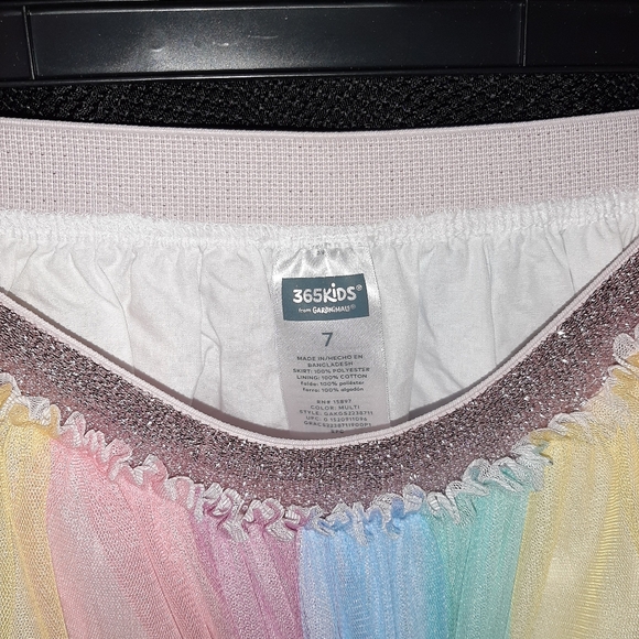 365 kids pastel rainbow tulle tutu skirt size 7 - Picture 2 of 2